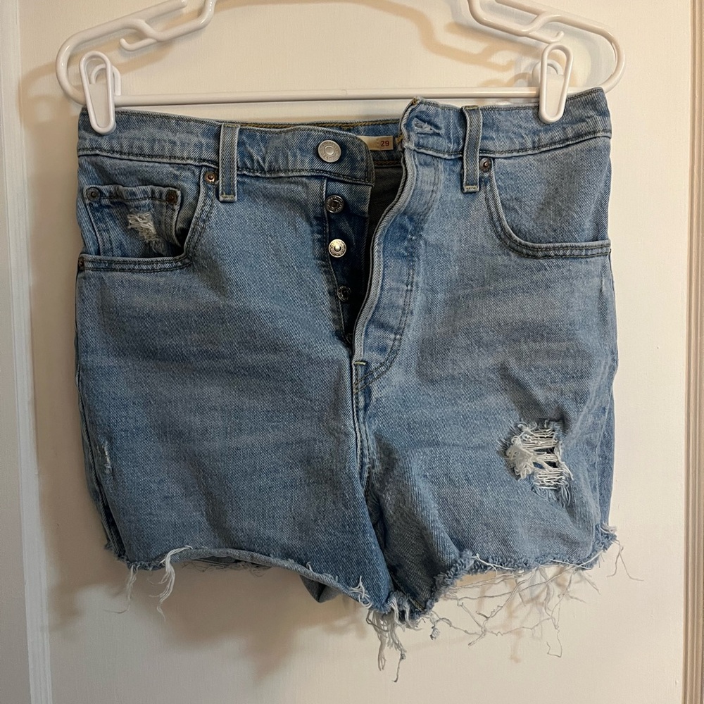 Distressed Denim Shorts